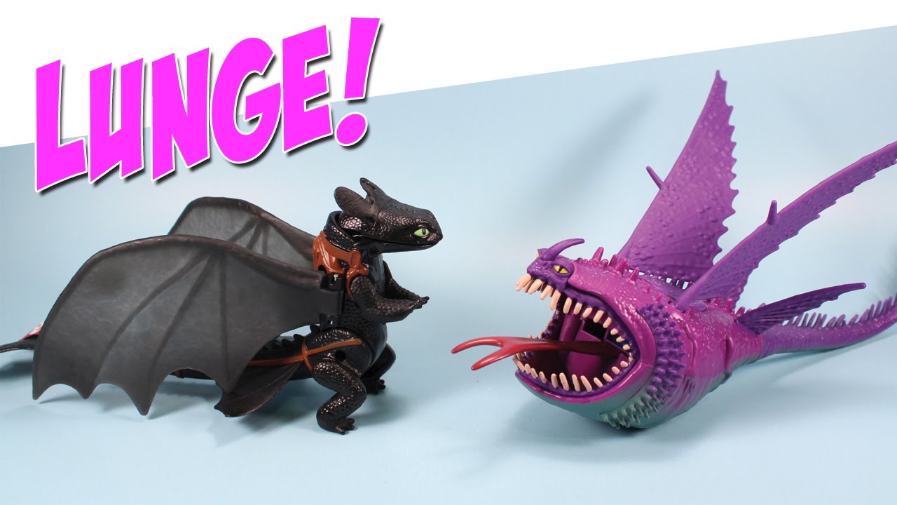 Dragons Defenders of Berk Lunge Attack Toothless & Purple Thunderdrum