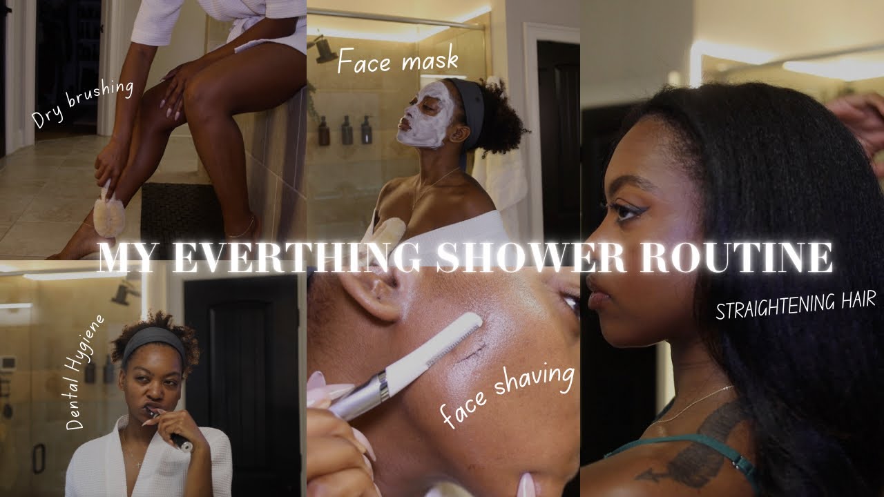 CURLY TO STRAIGHT EVERYTHING SHOWER ROUTINE!
