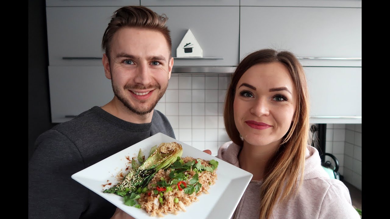 Smażony ryż z Pak Choi w sosie hoisin.