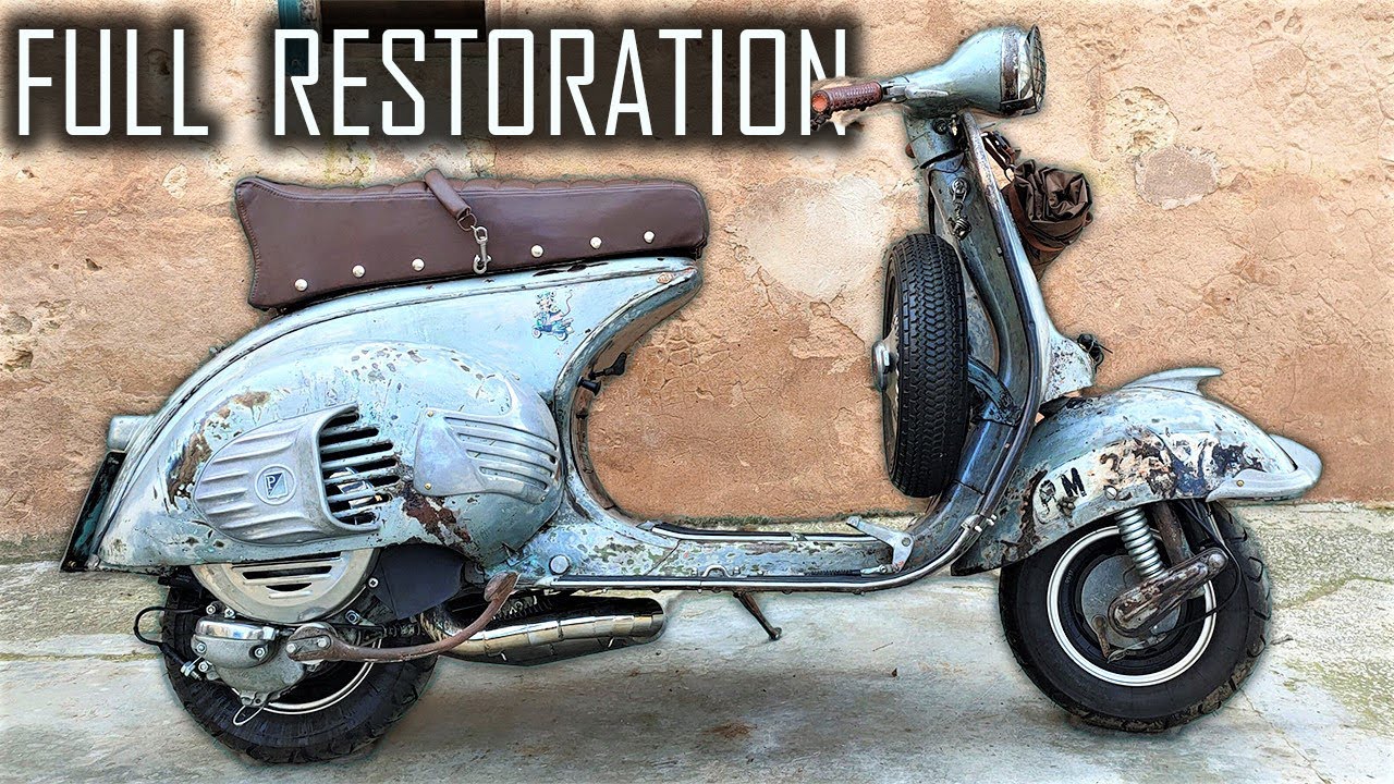 Vespa 125 N SPORT de 1958 - PÁTINA ORIGINAL y con  ESTILO RAT LOOK . Full Restoration. Vlog 116. 4K