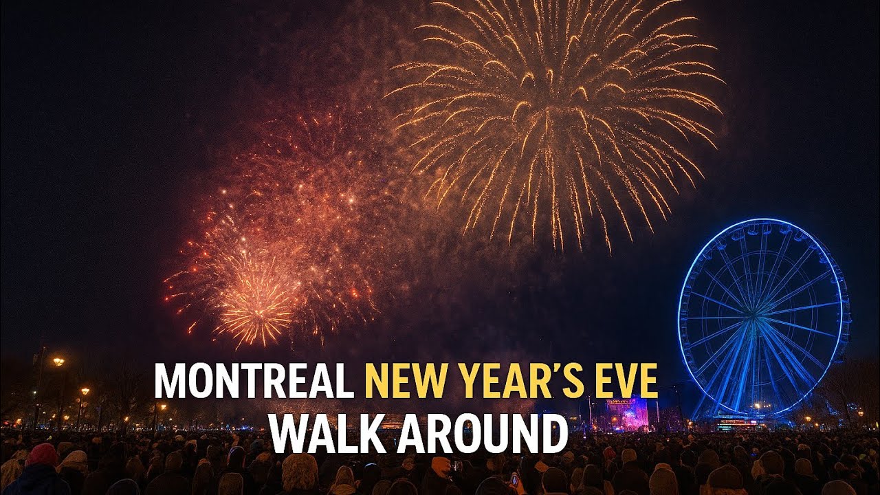 Montreal New Year's Eve Walk Tour | Fireworks, Crowds & Rave Vibes at Old Port!