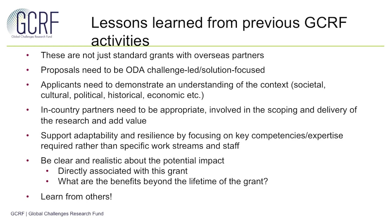 RCUK GCRF Hints and Tips