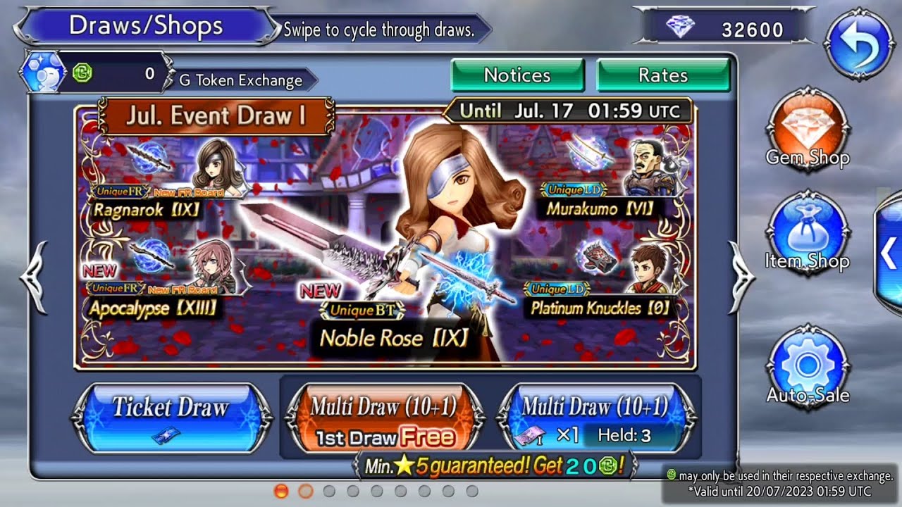 Dissidia Opera Omnia Lighting FR & Beatrix BT pulls