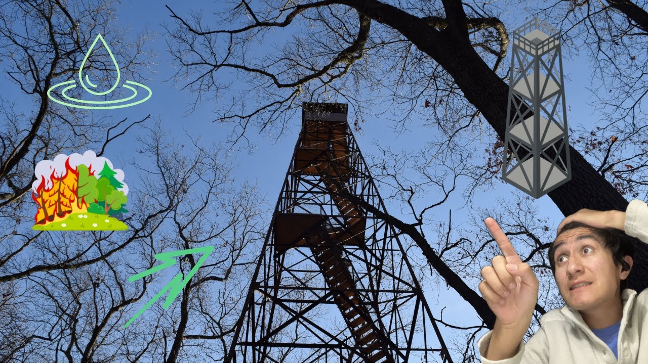 I walked up to the top of an old fire tower(it was shaking)😱😱😱