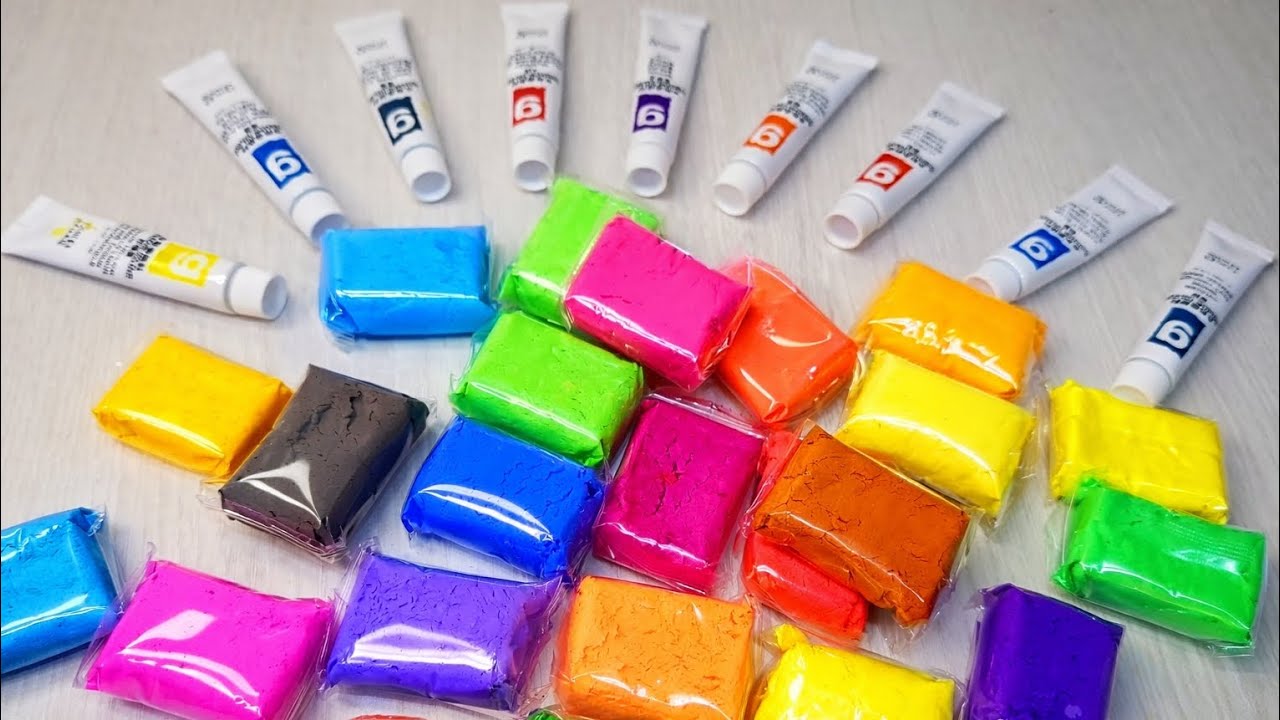 Satisfying Acrylic Paint Mixing with Air Clay | Relaxing Video 🎨 #art