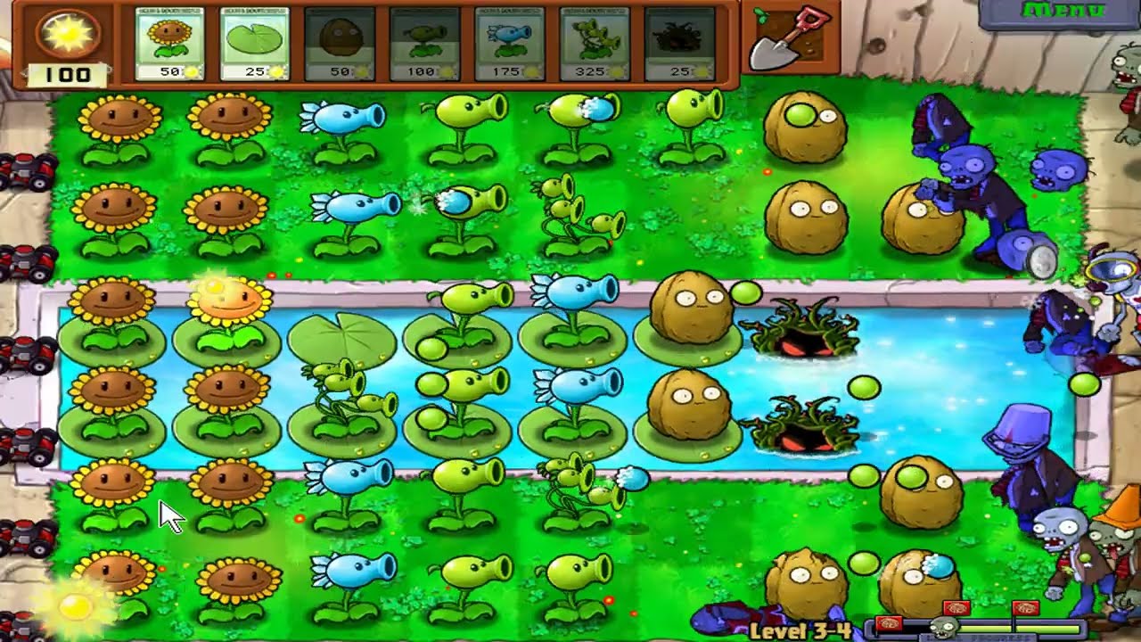 🍀Plants vs. Zombies_Level 3-4_Found CRAZY DAVE'S CAR KEY