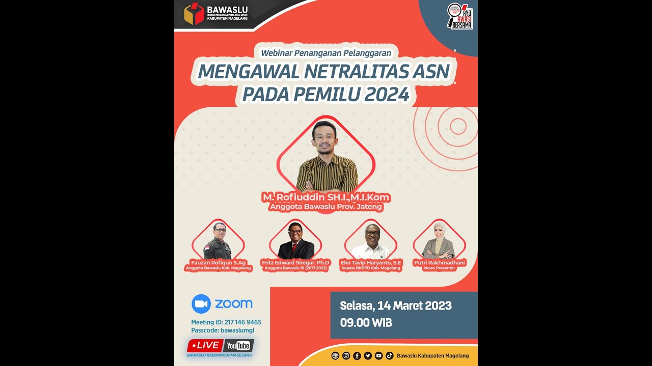 MENGAWAL NETRALITAS ASN PADA PEMILU 2024 | WEBINAR PENANGANAN PELANGGARAN