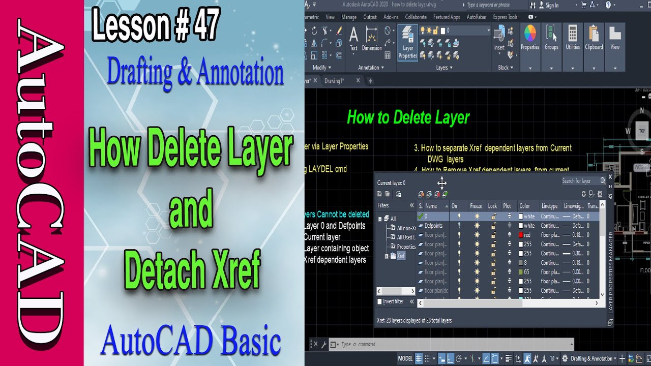 How to Delete Layer and Detach Xref in AutoCAD