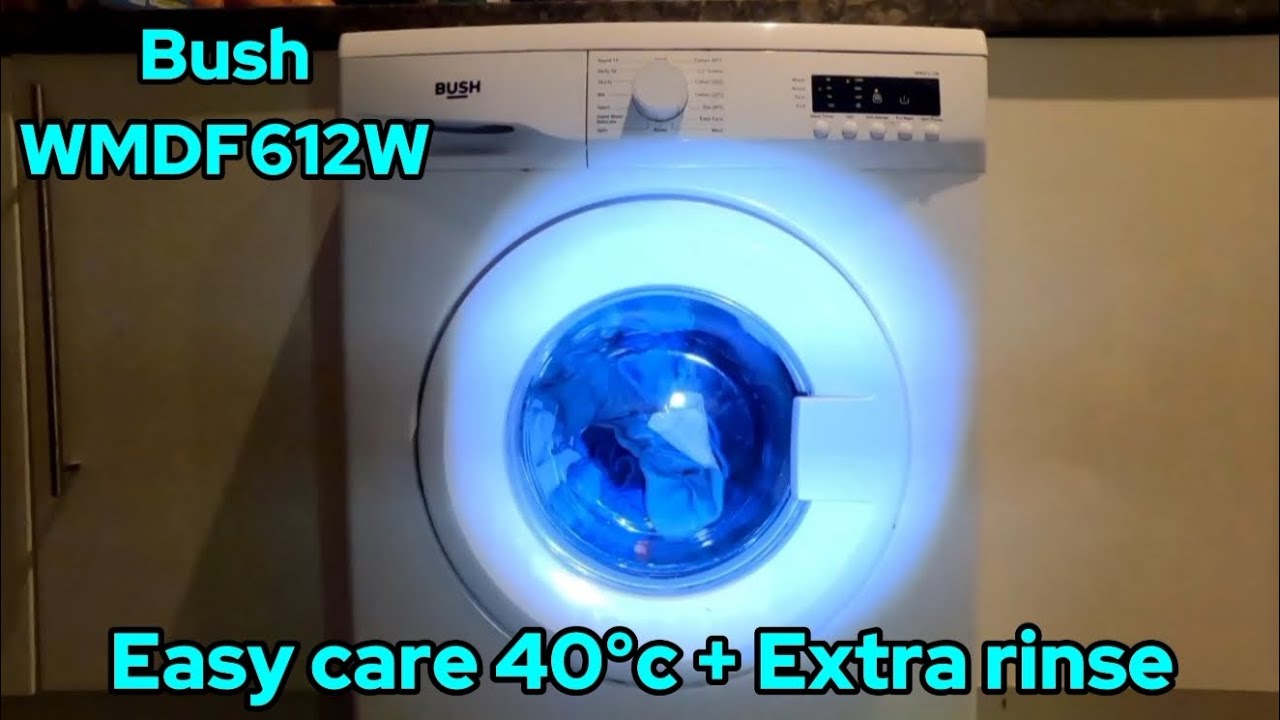 Bush WMDF612W washing machine Easy care 40°c + Extra rinse - First wash of 2026 (full cycle)