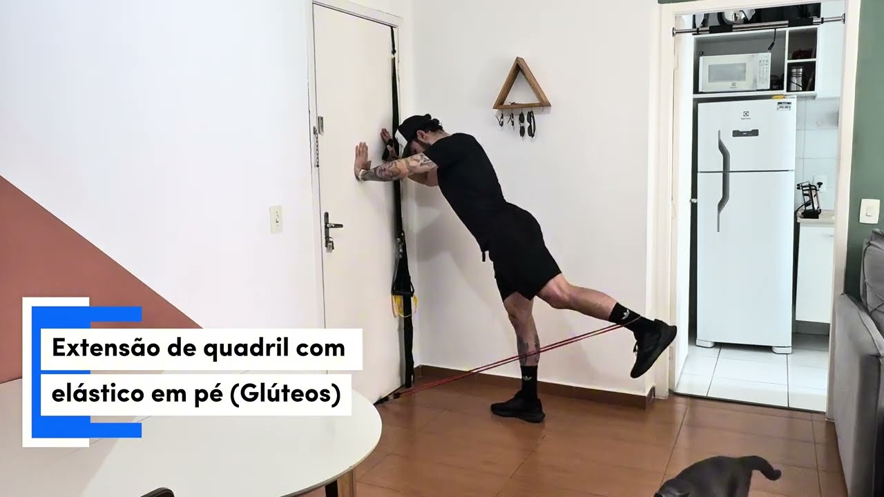 Extensão de quadril com elástico em pé (Glúteos)