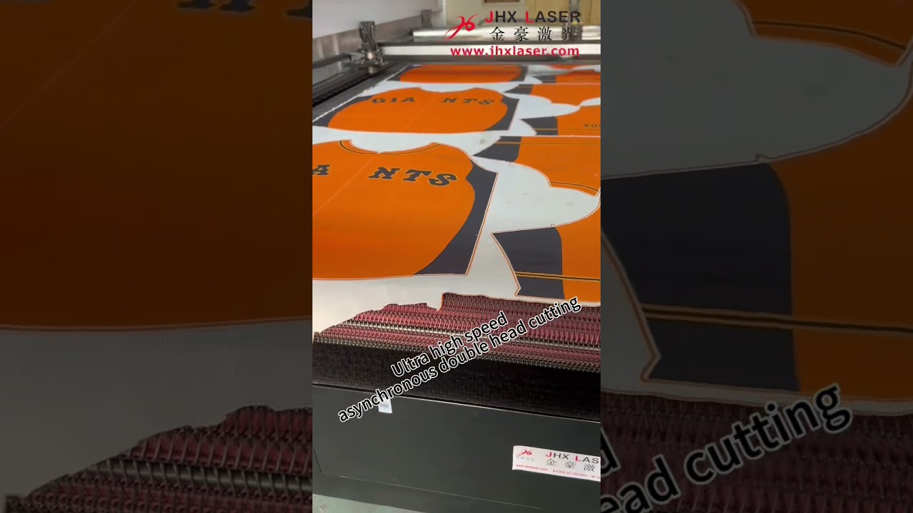 Ultra high speed asynchronous dual head visual cutting for sublimation jerseys