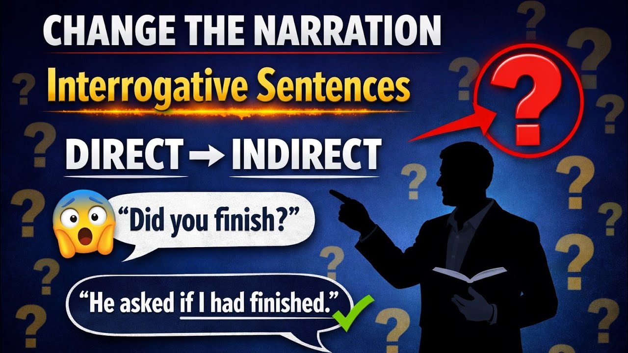 Narration of Interrogative Sentences | Direct to Indirect Speech Rules | English Grammar 2026