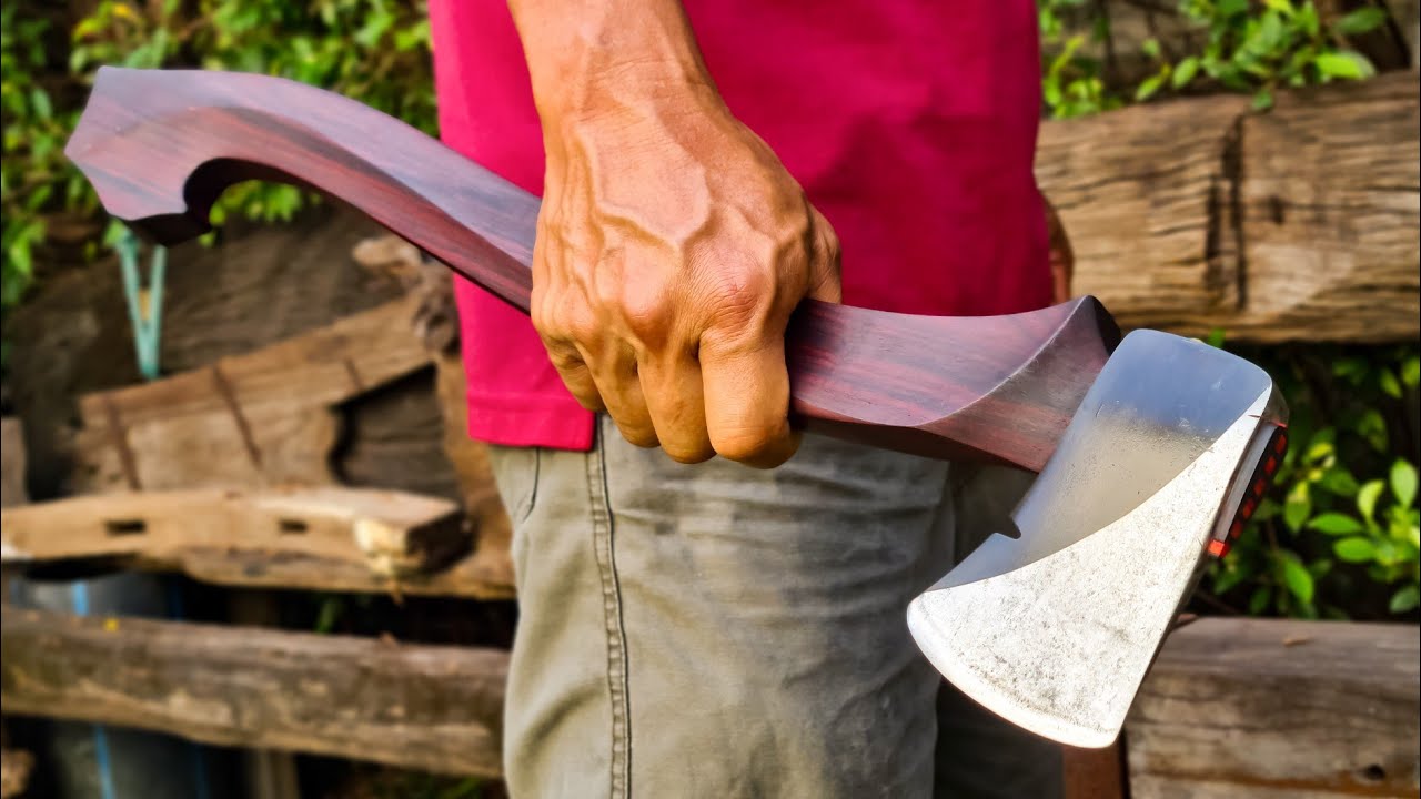 Making a 22-inch axe handle from rosewood for display | Plumb Boy Scout