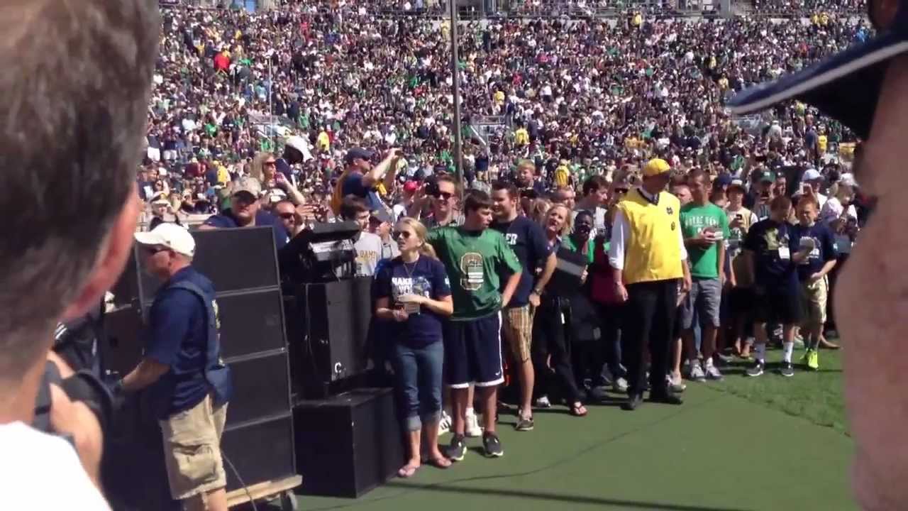 Notre Dame band emerges from the tunnel
