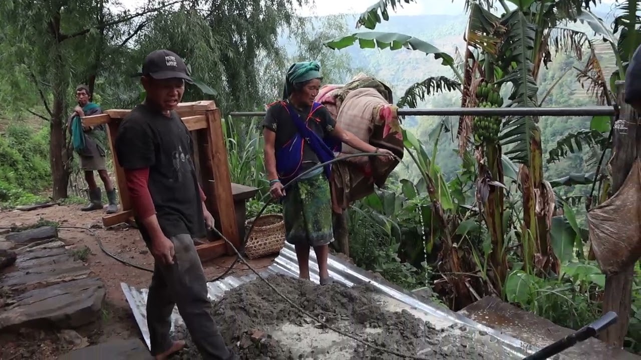 Organic village life || Making a toilet out of cement in the village