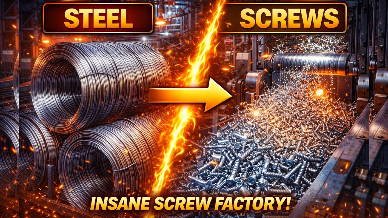 Inside an INSANE Screw Factory – Millions of Screws Per Hour