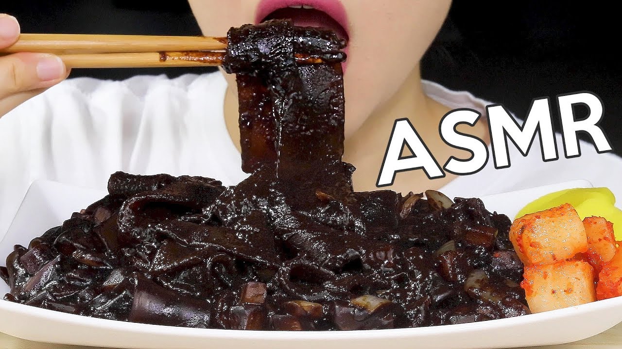 ASMR Black Bean Glass Noodles 중국당면 짜장면 먹방 (Jjajangmyeon🍜)