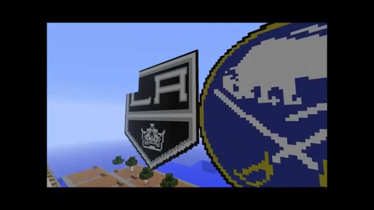 30 NHL Logos created on a Minecraft Server