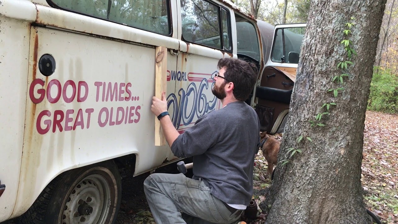 1977 VW Type II Bus Transporter Completely Stuck Hatch and Sliding door removal