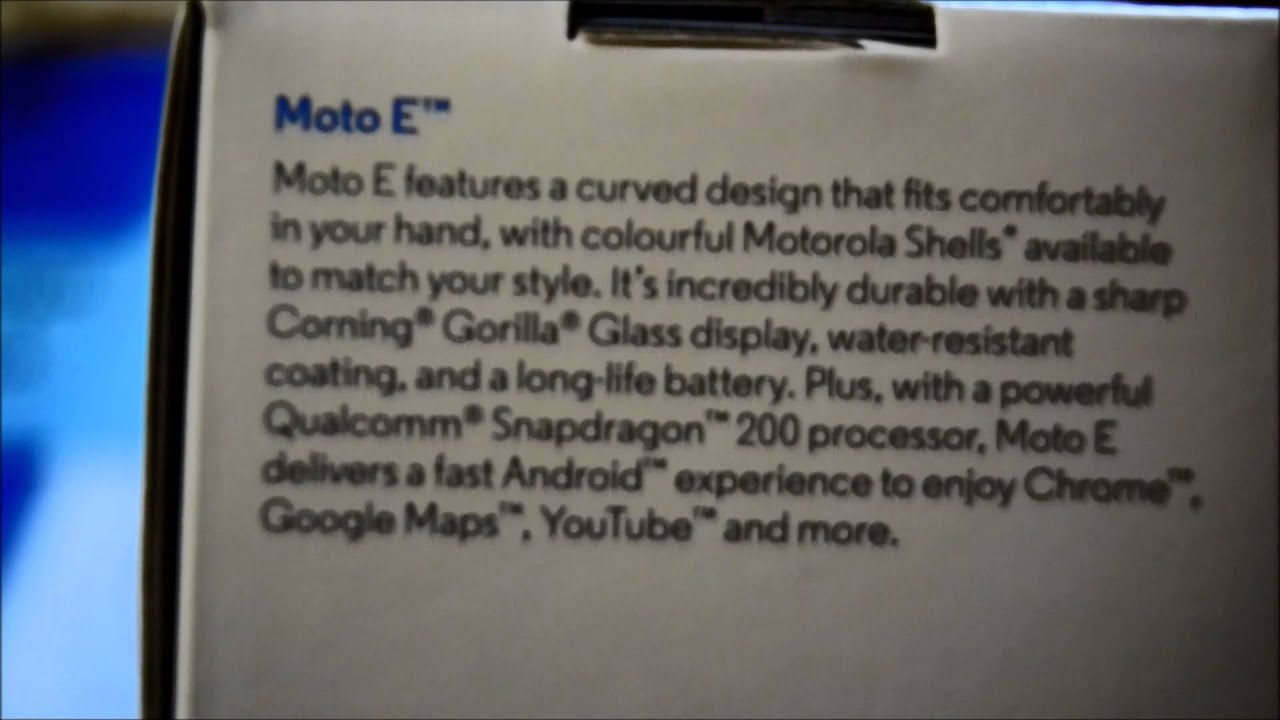 Moto E Unboxing