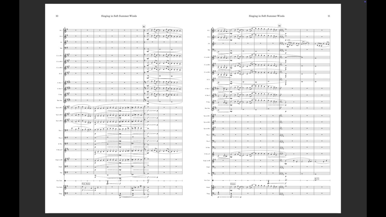 Singing in Soft Summer Winds, Concert Band Grade 3, composed by Johannes Koehler