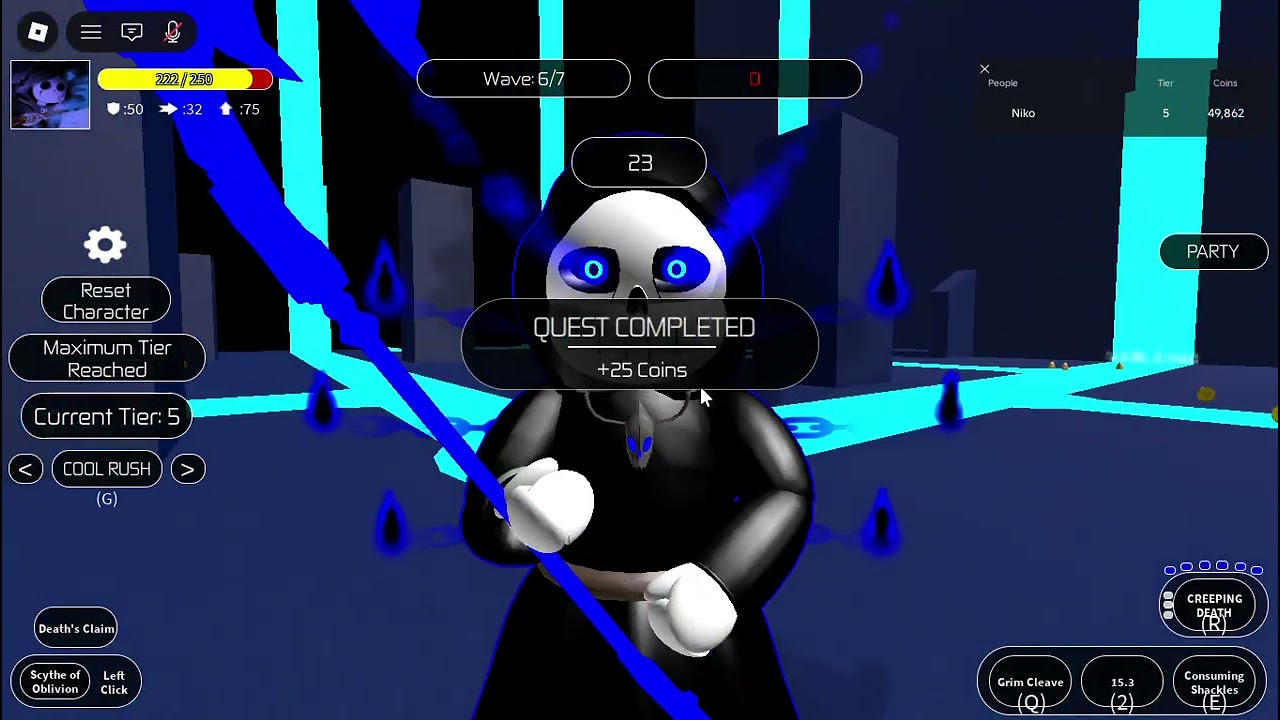 Undertale soul ops 2: Getting to nightmare waves 5 with just 1 wrath reaper(then death)