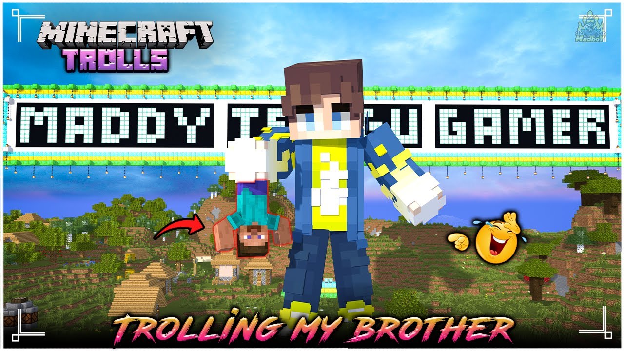 TROLLING MY BROTHER in MINECRAFT 🤣 | Minecraft in Telugu | Maddy Telugu Gamer