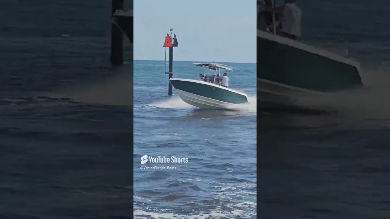 Boat Speeding & Wave Jumping at the Venice Florida Jetty