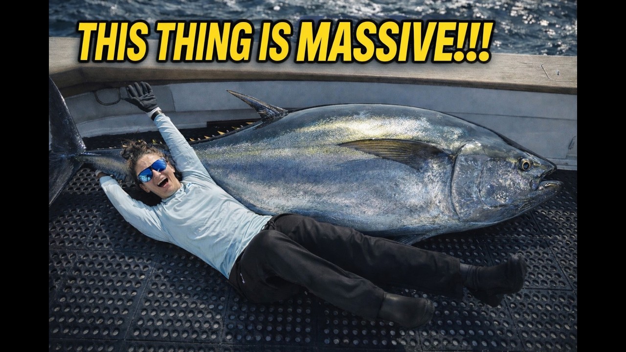 Prima volta in mare aperto&hellip; Poi ha agganciato un tonno rosso GIGANTE😳