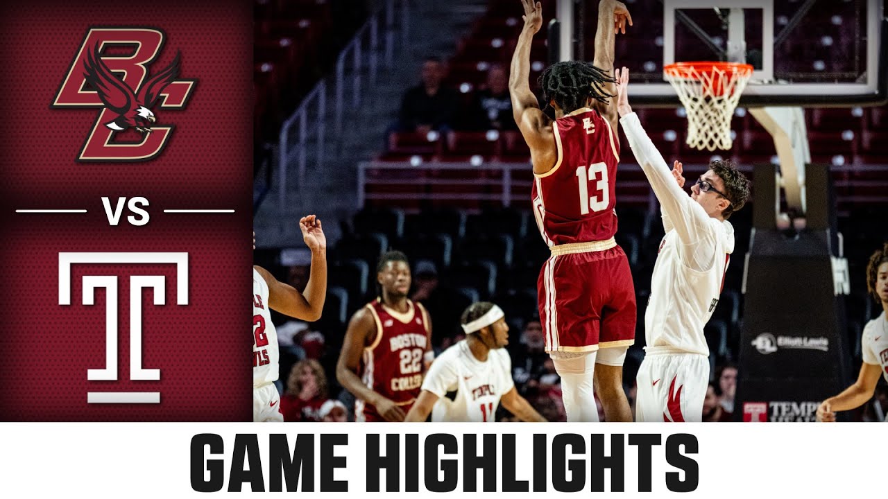 Boston College vs. Temple Game Highlights | 2025-26 ACC Men's Basketball