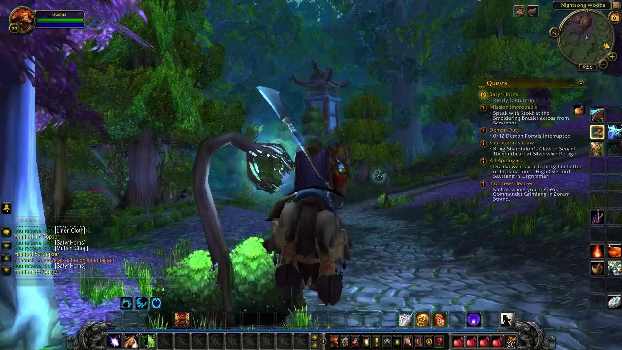 Levelling with Buchis Episode 4 - Ashenvale Satyrnaar (no commentary)