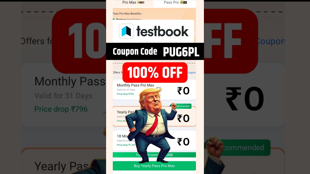 Testbook Pass Pro Coupon Code | testbook coupon code | testbook passpro max coupon code