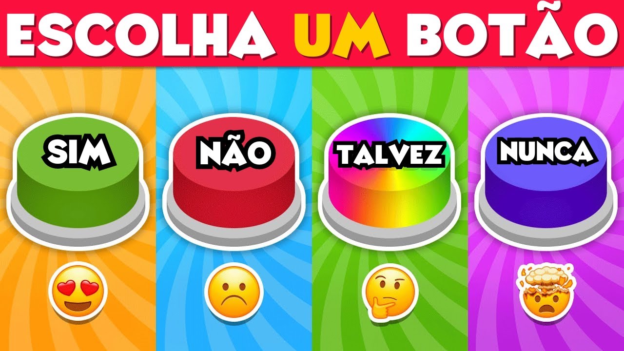 Escolha um bot&atilde;o! Edi&ccedil;&atilde;o SIM ou N&Atilde;O ou TALVEZ ou NUNCA 🟢🔴🟡🟣 QuizTap