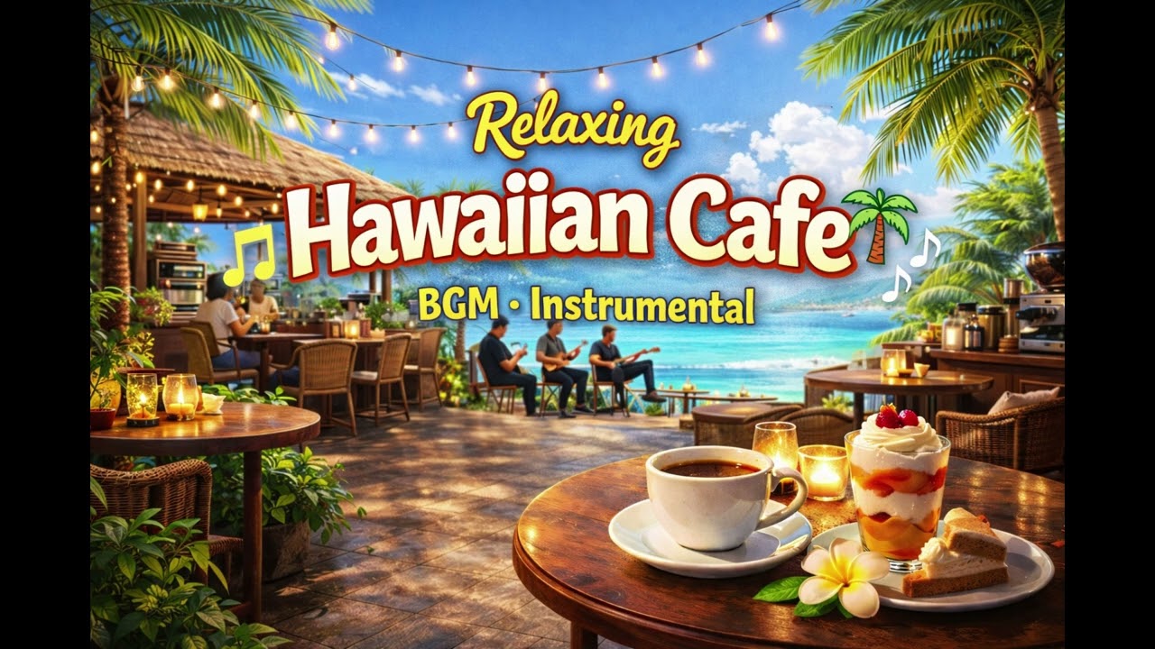 Relaxing Hawaiian Cafe Music 🌴 Tropical Beach Cafe BGM | Ukulele Instrumental