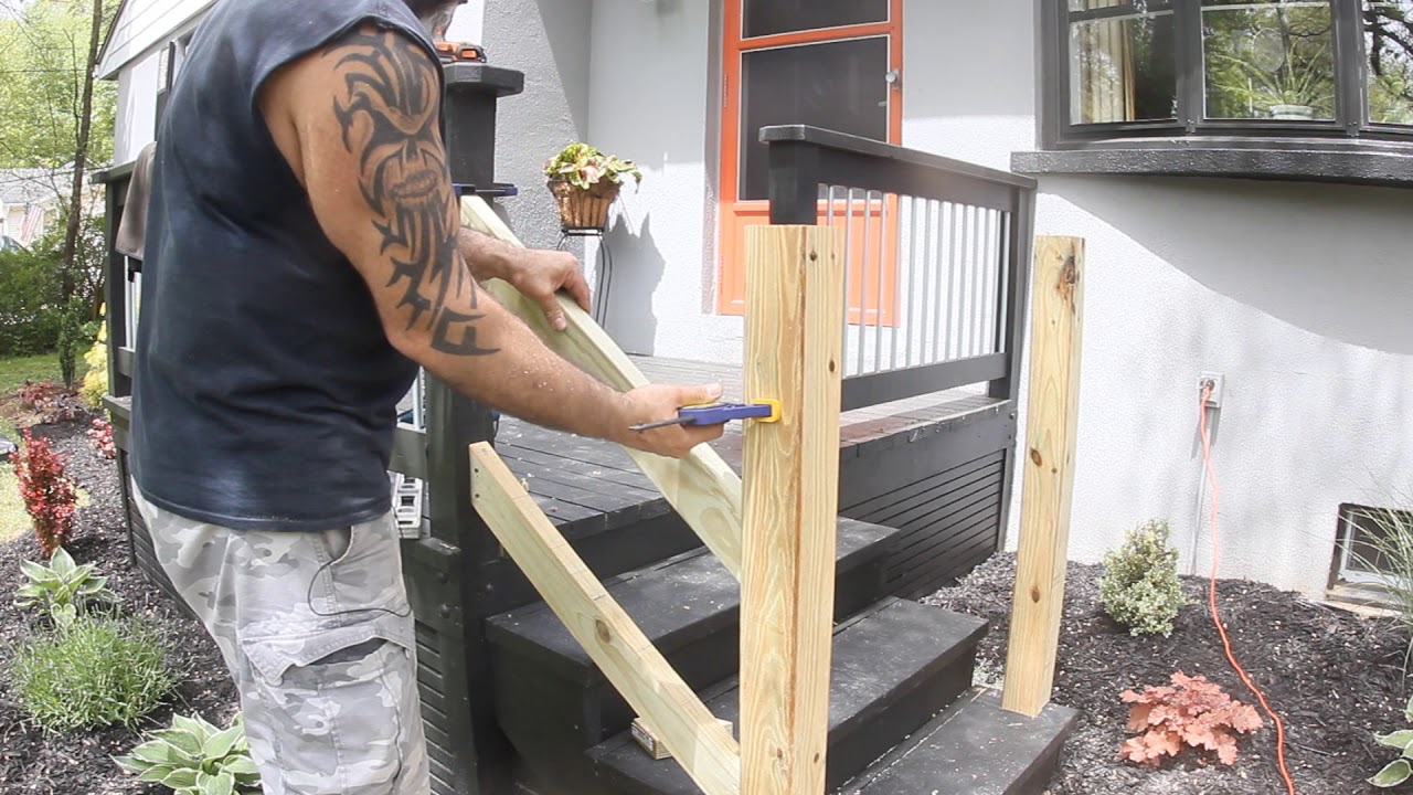 Building Stair Rails on a Deck with round inset spindles