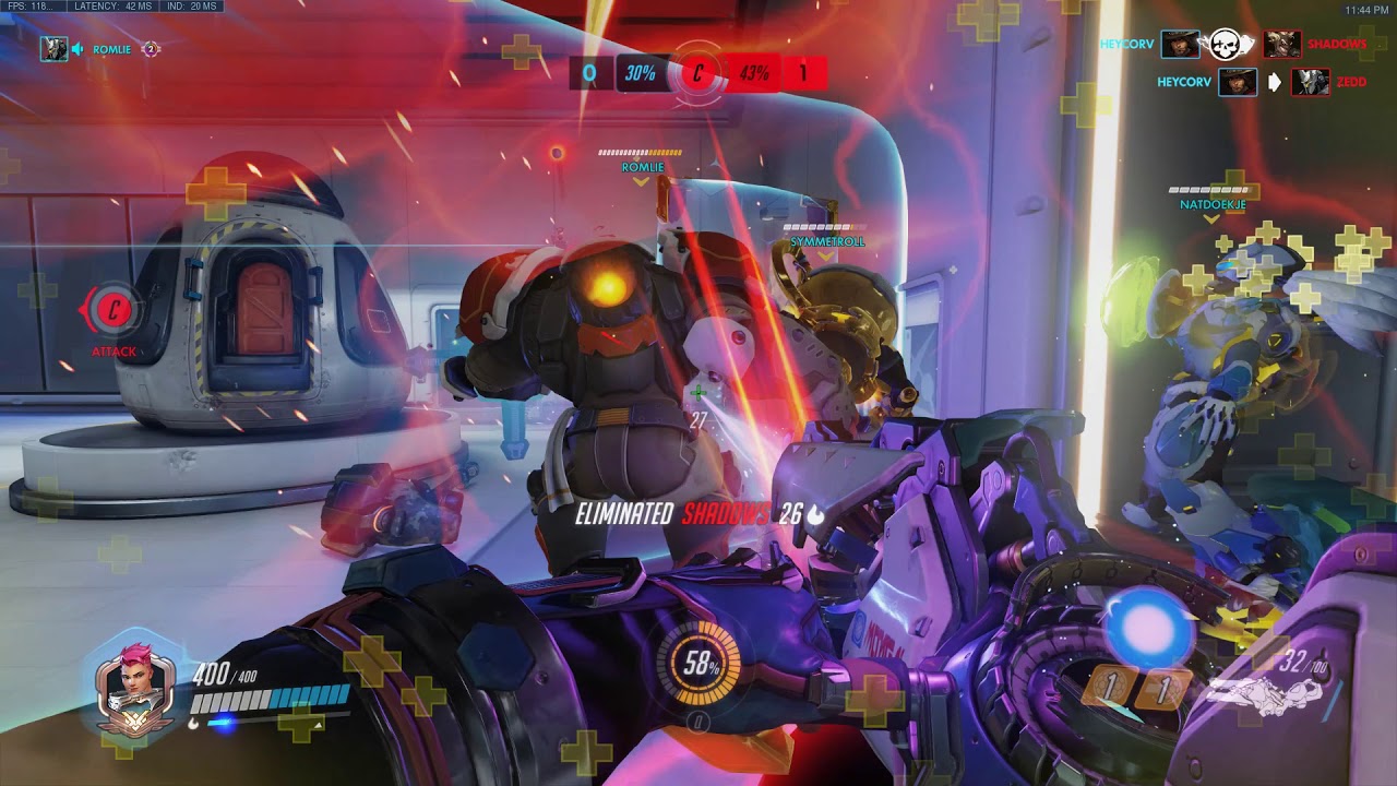 Playing Zarya vs a ''Toggle Hacker