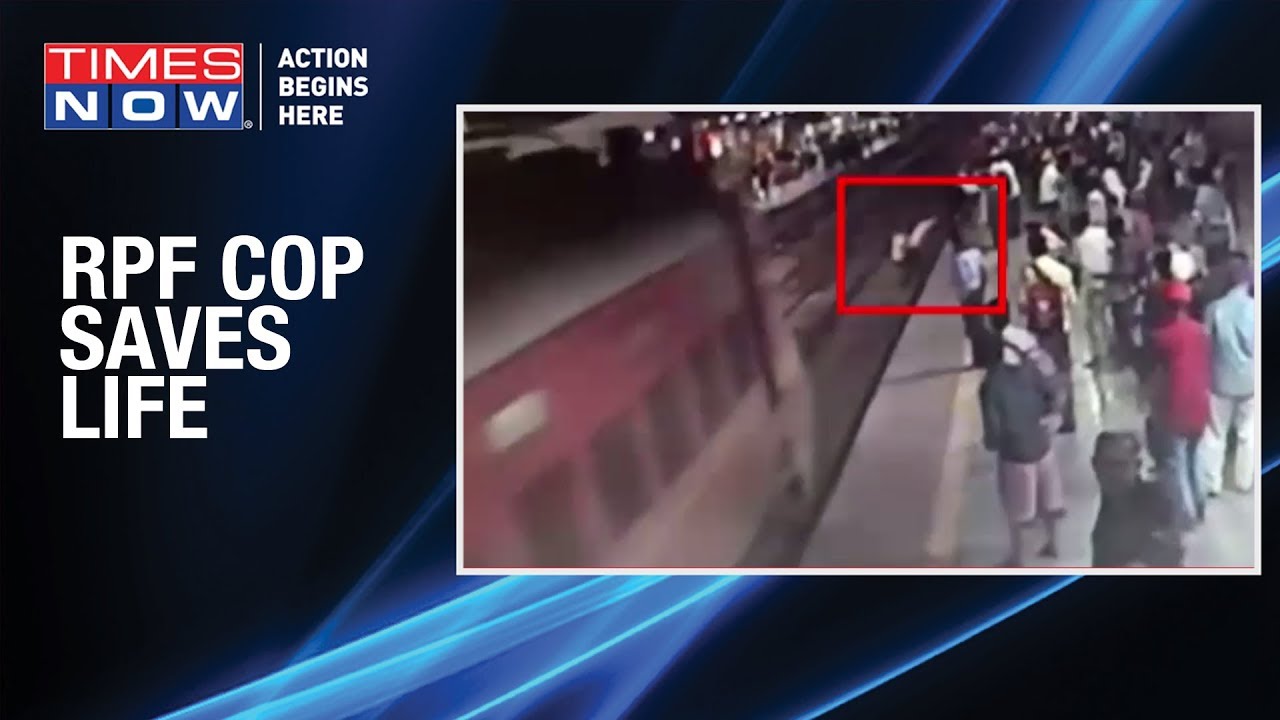 RPF Constable saves passenger on track by risking his own life, daring rescue CAUGHT ON CAMERA