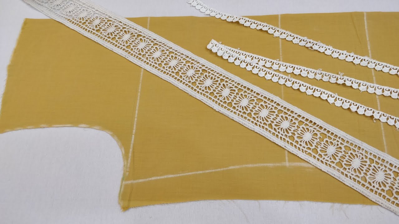 केवल लैस लगाकर बनाएं बहुत ही beautiful and stylish neck design | cutting ✂️ and stitching
