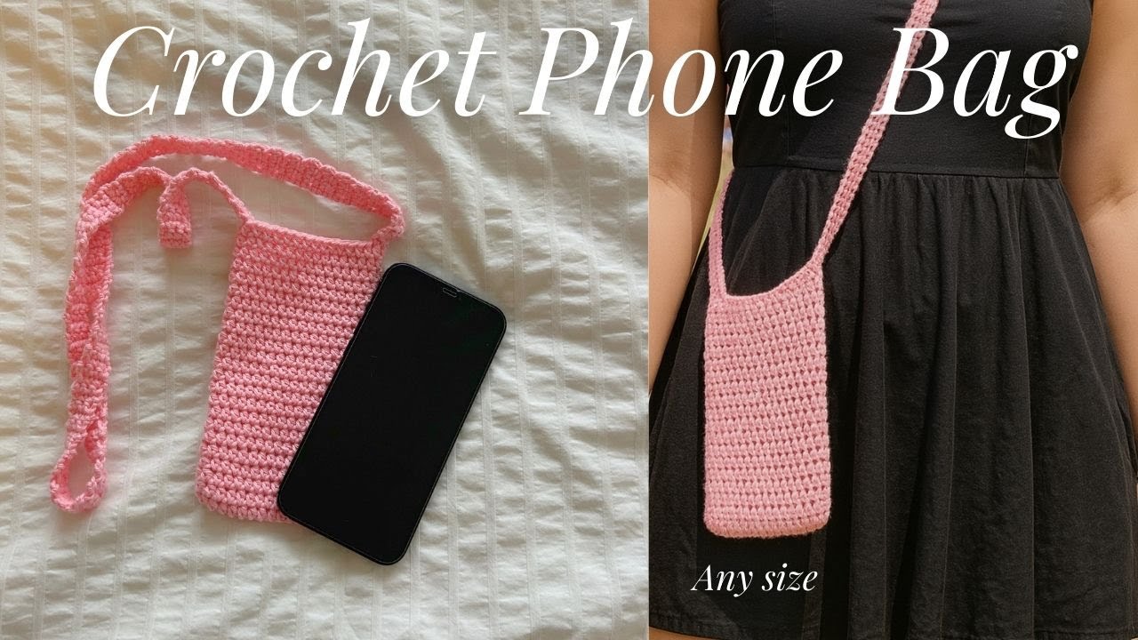 How to crochet a cute phone bag | perfect for beginners + great scrap yarn project