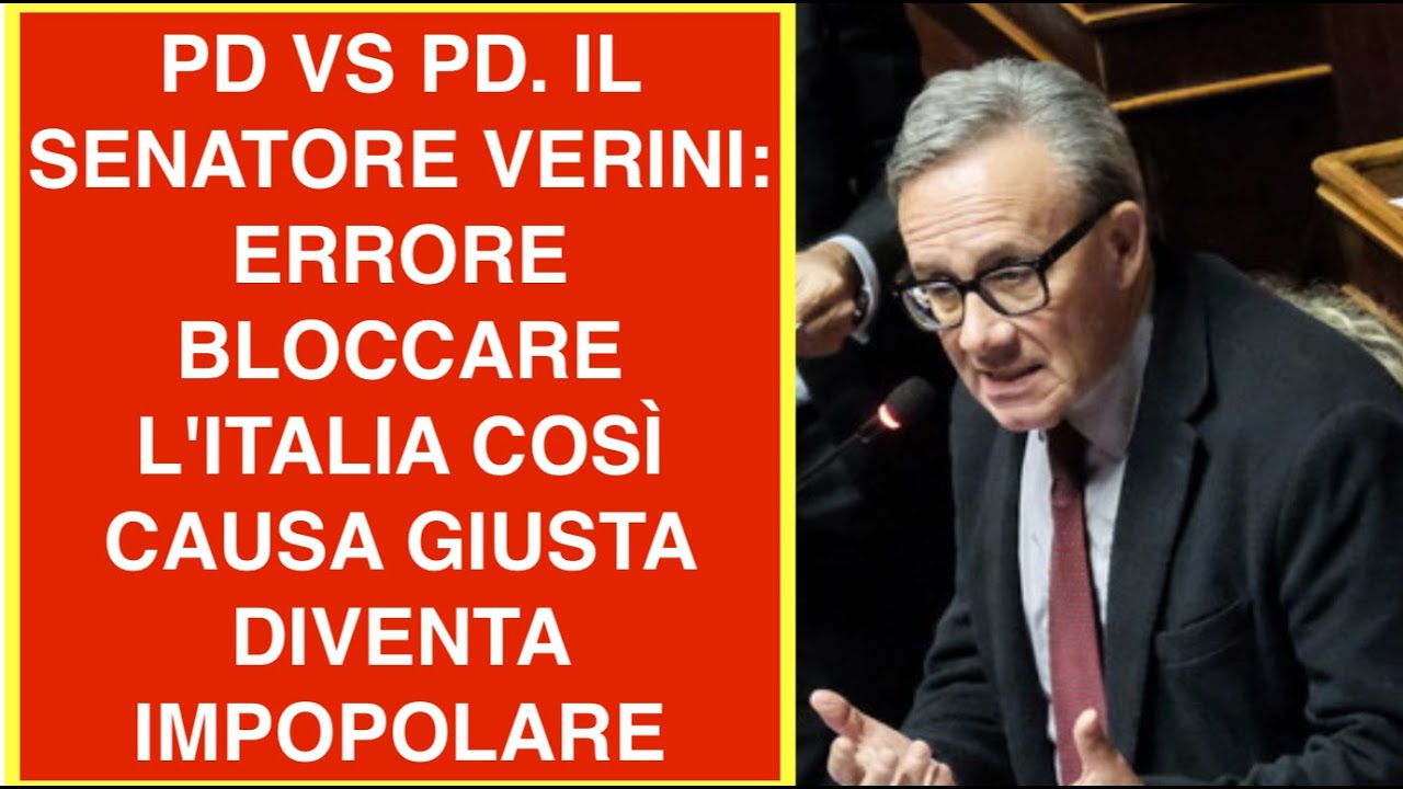 PD VS PD. IL SENATORE VERINI: ERRORE BLOCCARE L'ITALIA COSÌ CAUSA GIUSTA DIVENTA IMPOPOLARE