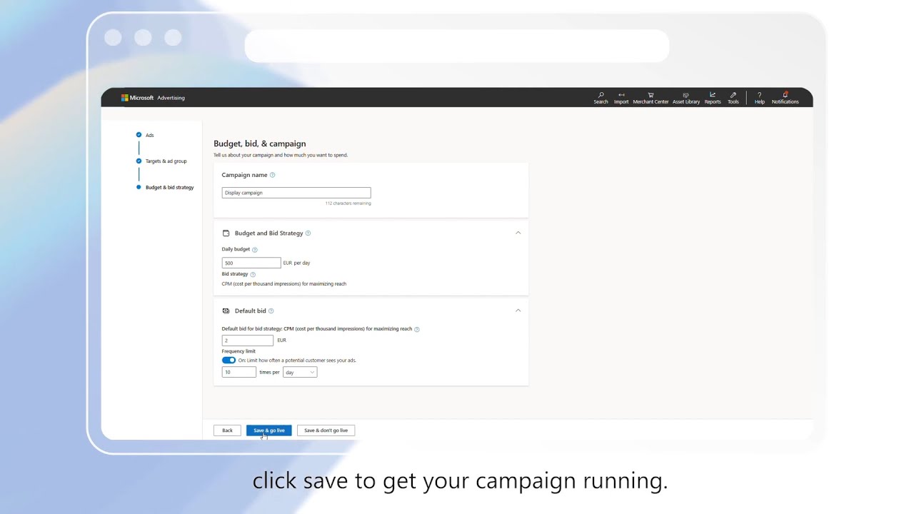 Microsoft Ads - Create Display Campaign