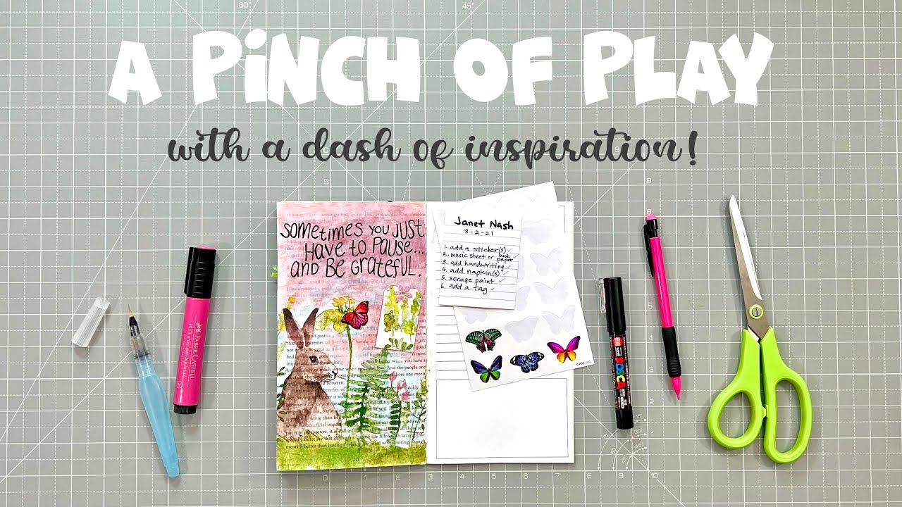 A Pinch of Play #12 - Art Journal Page - Janet Nash Prompts