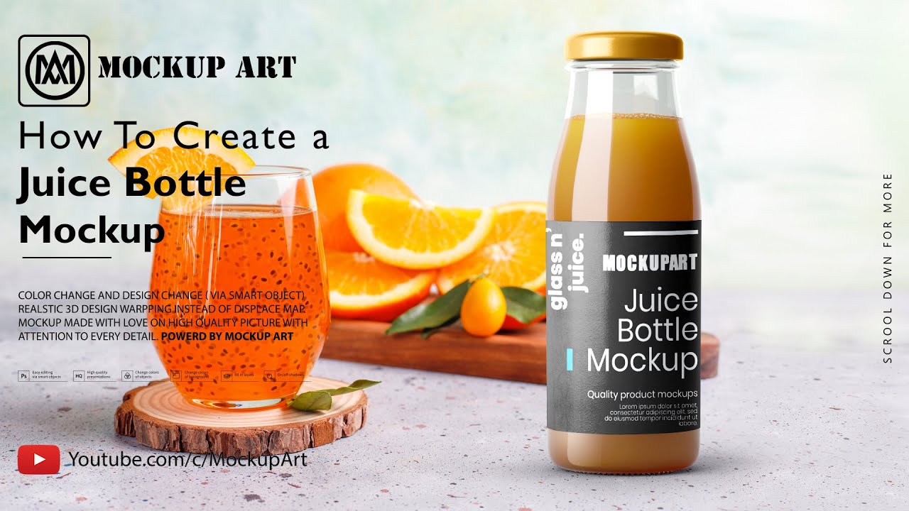 How to create a Juice Bottle Mockup | Photoshop Mockup Tutorial