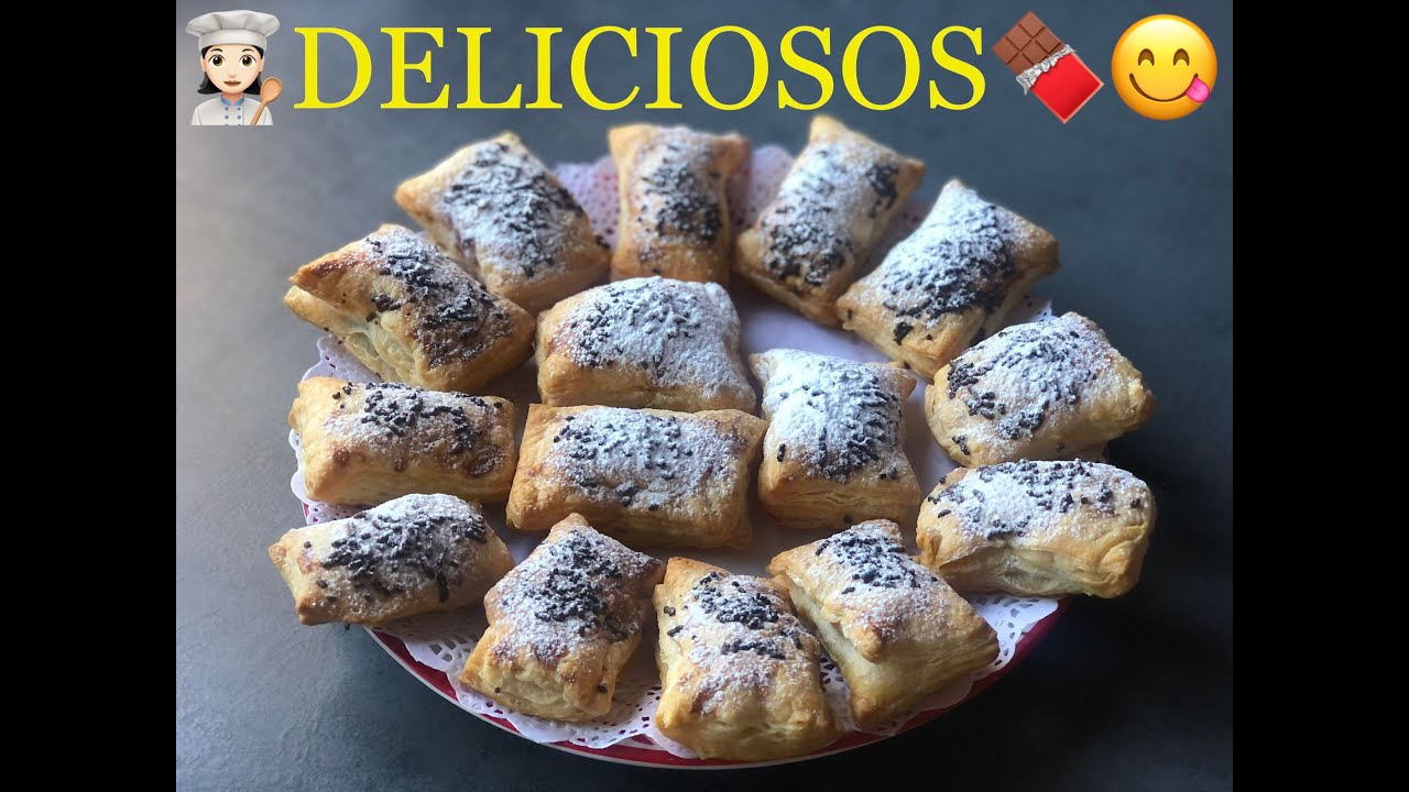 HOJALDRES RELLENOS de CHOCOLATE🍫 IDEAL para CHOCOLATEROS‼️😋FÁCIL y RÁPIDO de HACER