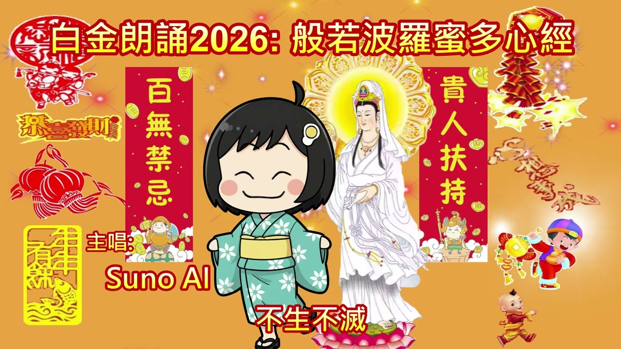 白金朗誦2026: 般若波羅蜜多心經 (啟發自: 寶善老師 @BuddhaBuddy  ) Platinum Disco AI Parody