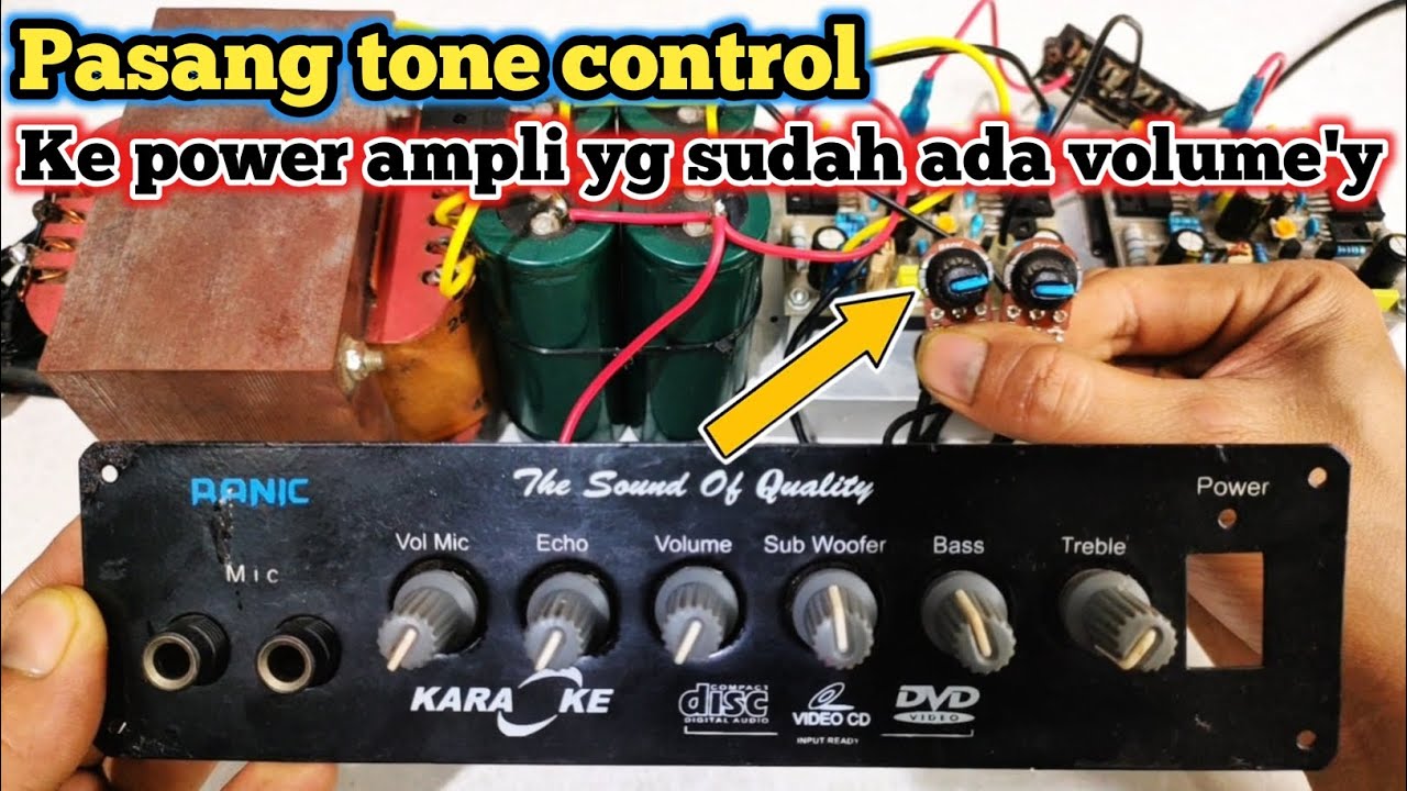 Cara pasang tone control ke power ampli yg sudah ada potensio volume