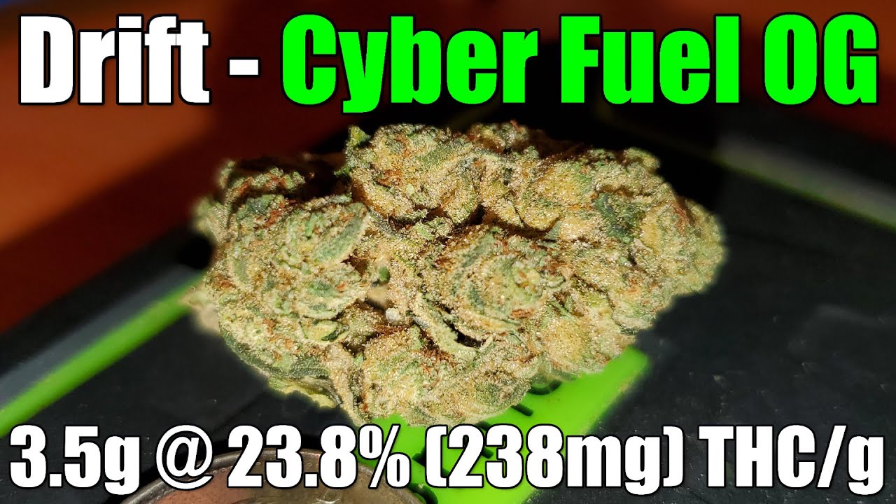 Drift - Cyber Fuel OG - Unboxing Review - 3.5g @ 23.8% (238mg) THC/g (+Extreme Closeups)