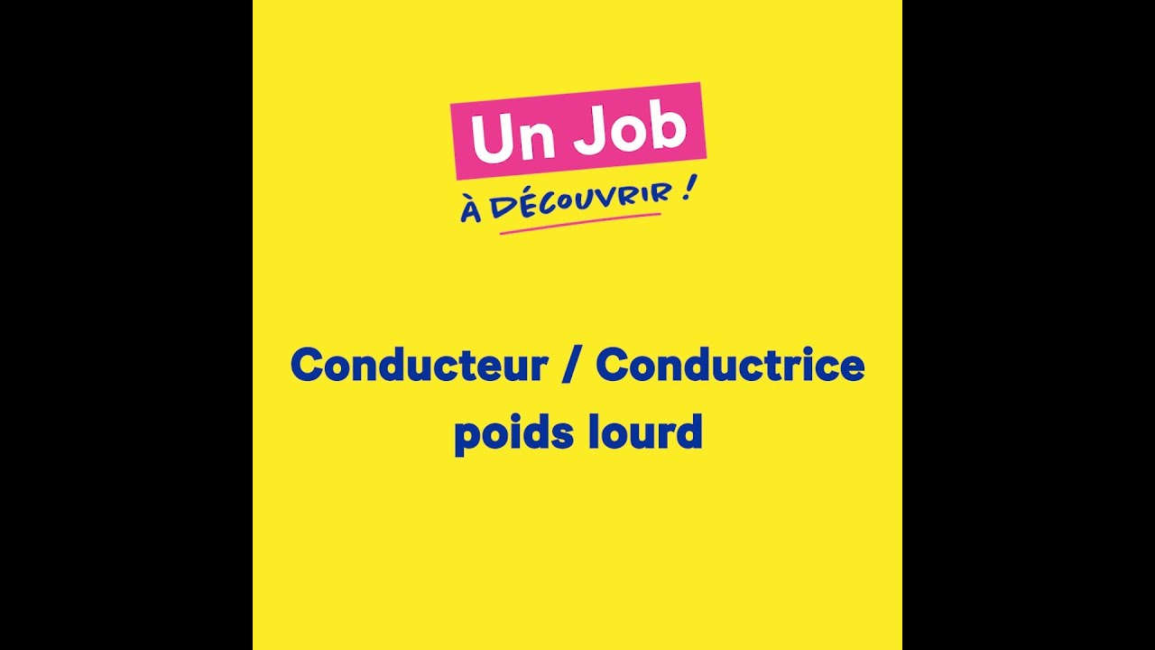 Un job à découvrir : conducteur / conductrice poids lourd