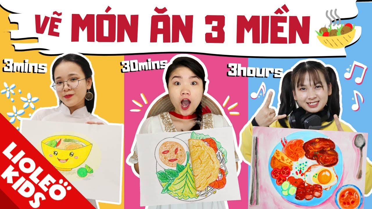 Vẽ MÓN ĂN VIỆT NAM 3 phút vs 30 phút vs 3 tiếng: Chung kết MISS 3 MIỀN với dàn thí sinh cực phẩm?!!