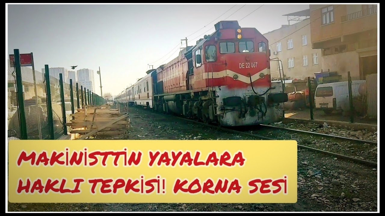 MAKİNİST YAYALARA KIZDI! | TCDD DE 22067 GÜNEY EKSPRESİ | SOUTHERN EXPRESS | MOTOR & KORNA SESİ